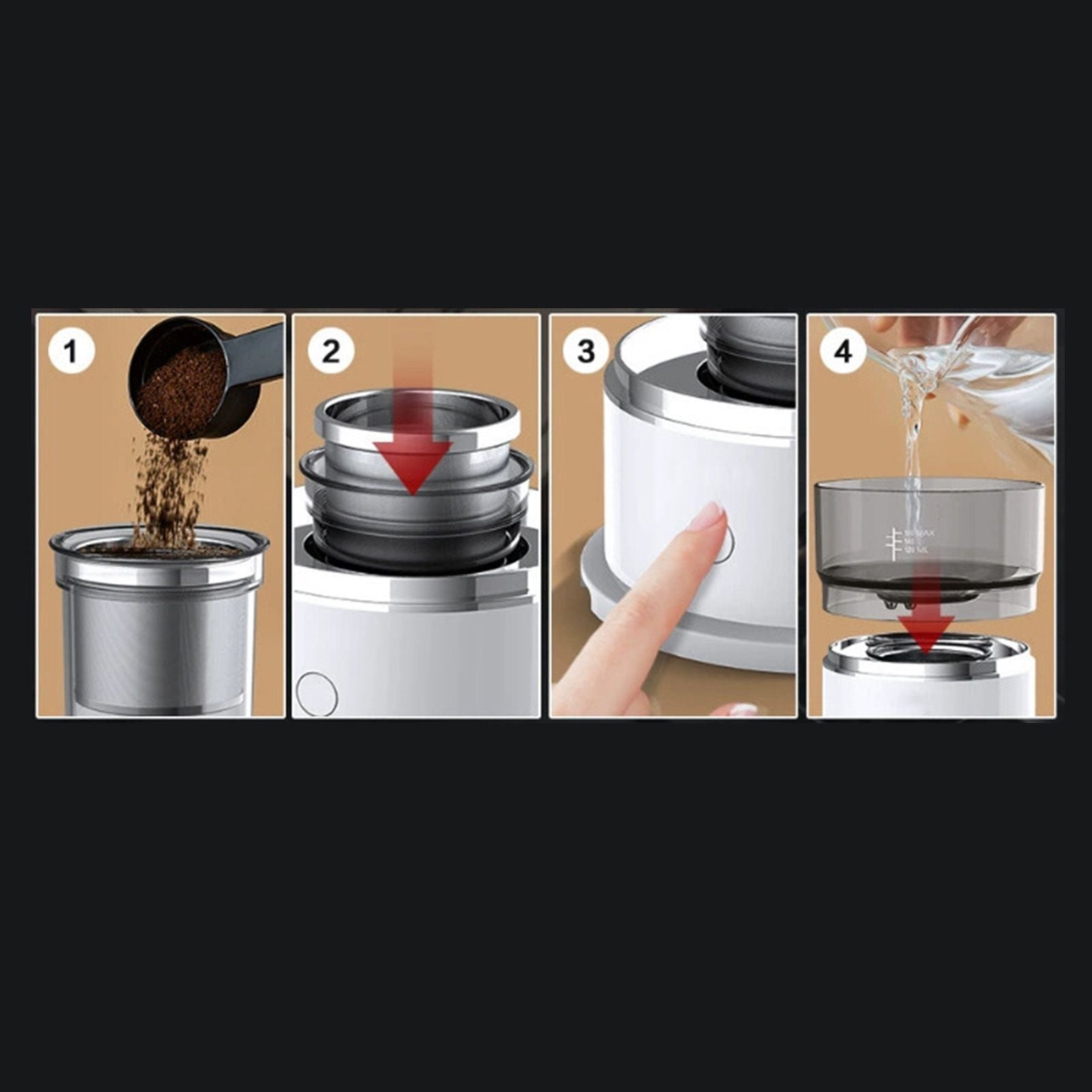 Portable Mini Coffee Maker Home Small Hand Brewed Coffee Maker Outdoor Automatic Coffee Pot