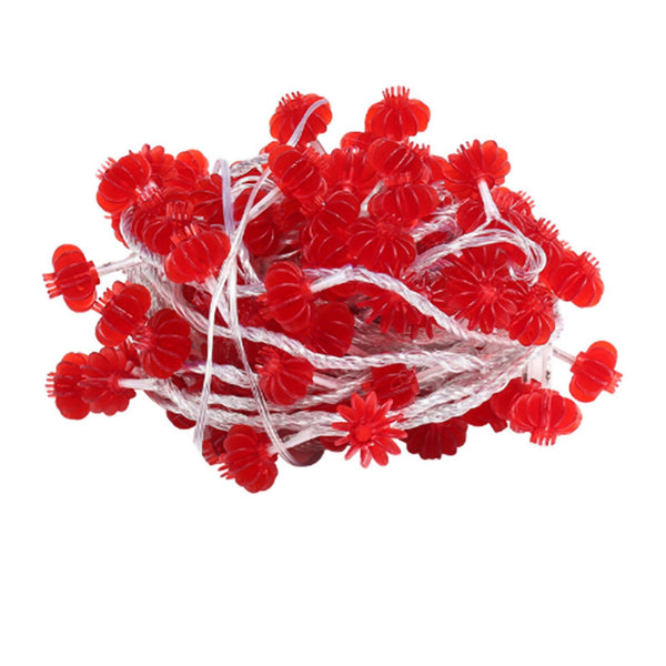 Red Chinese Lantern String Lights LED Light Beads Waterproof New Year Lantern with PVC Shell for Courtyards Without Tassel 3meters/9.8ft 20 Lights