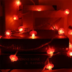 Red Chinese Lantern String Lights LED Light Beads Waterproof New Year Lantern with PVC Shell for Courtyards Without Tassel 3meters/9.8ft 20 Lights