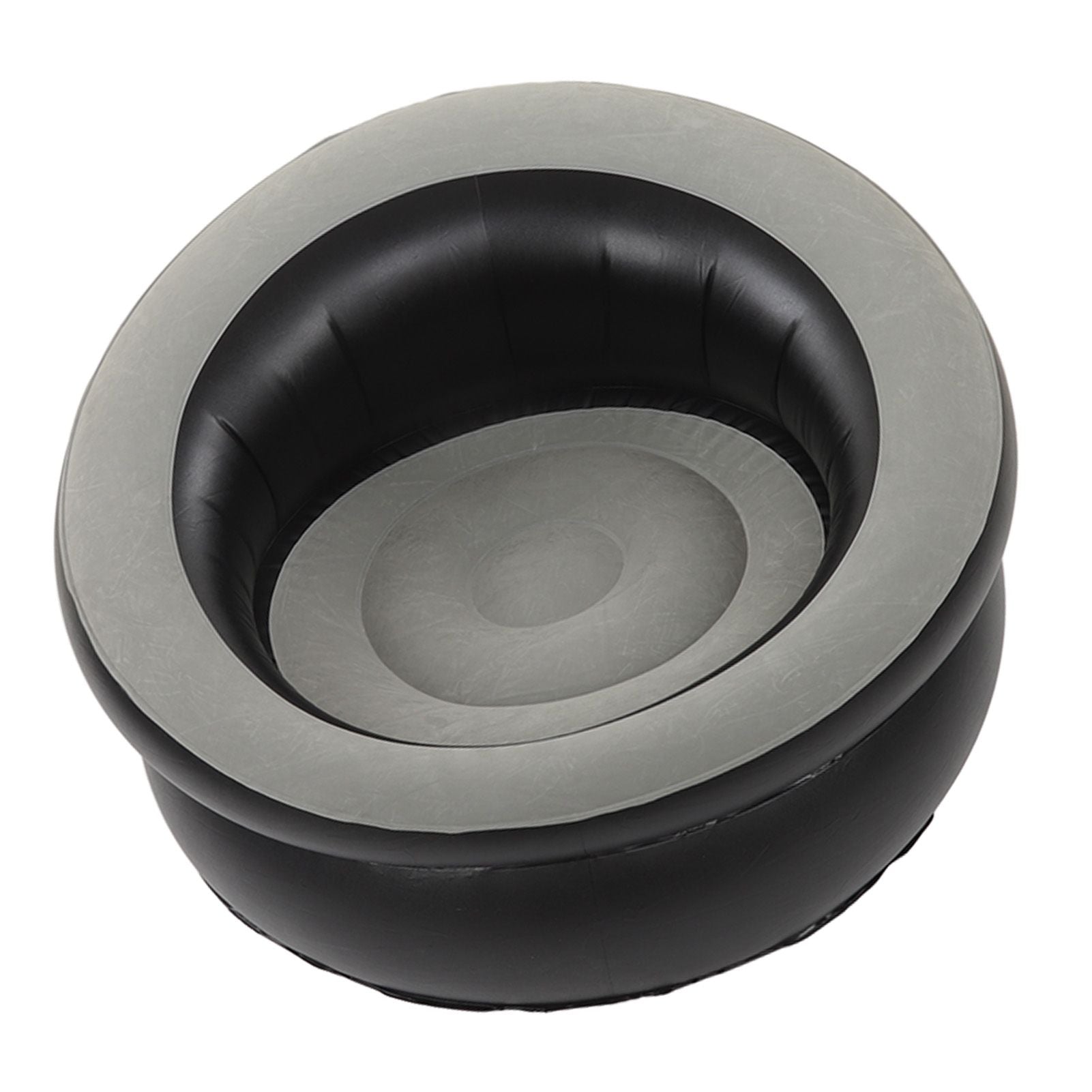 Inflatable Couch Flocking Air Sofa Simple Inflatable Chair for Living Room Bedroom Reading Room Office Balcony Travel Grey
