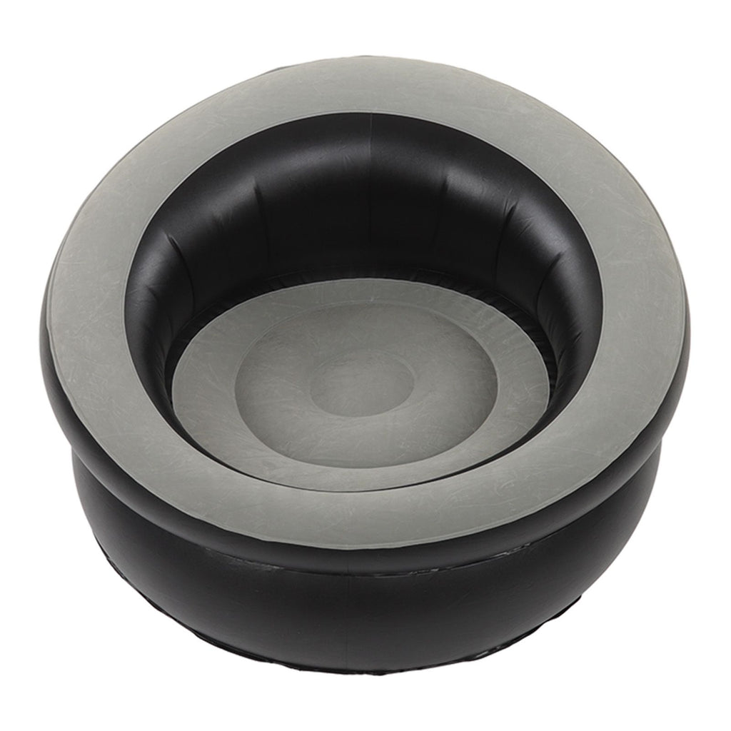 Inflatable Couch Flocking Air Sofa Simple Inflatable Chair for Living Room Bedroom Reading Room Office Balcony Travel Grey