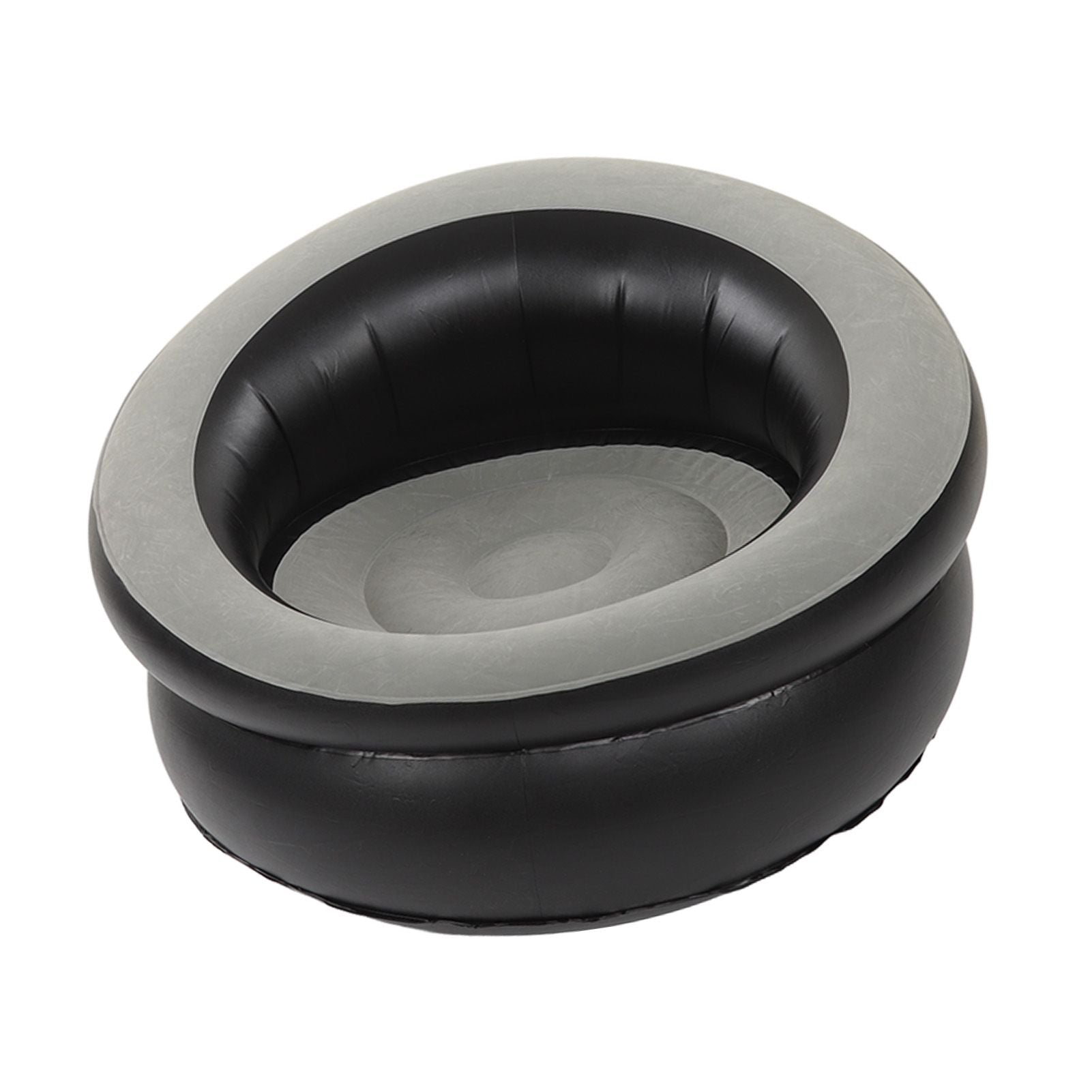 Inflatable Couch Flocking Air Sofa Simple Inflatable Chair for Living Room Bedroom Reading Room Office Balcony Travel Grey