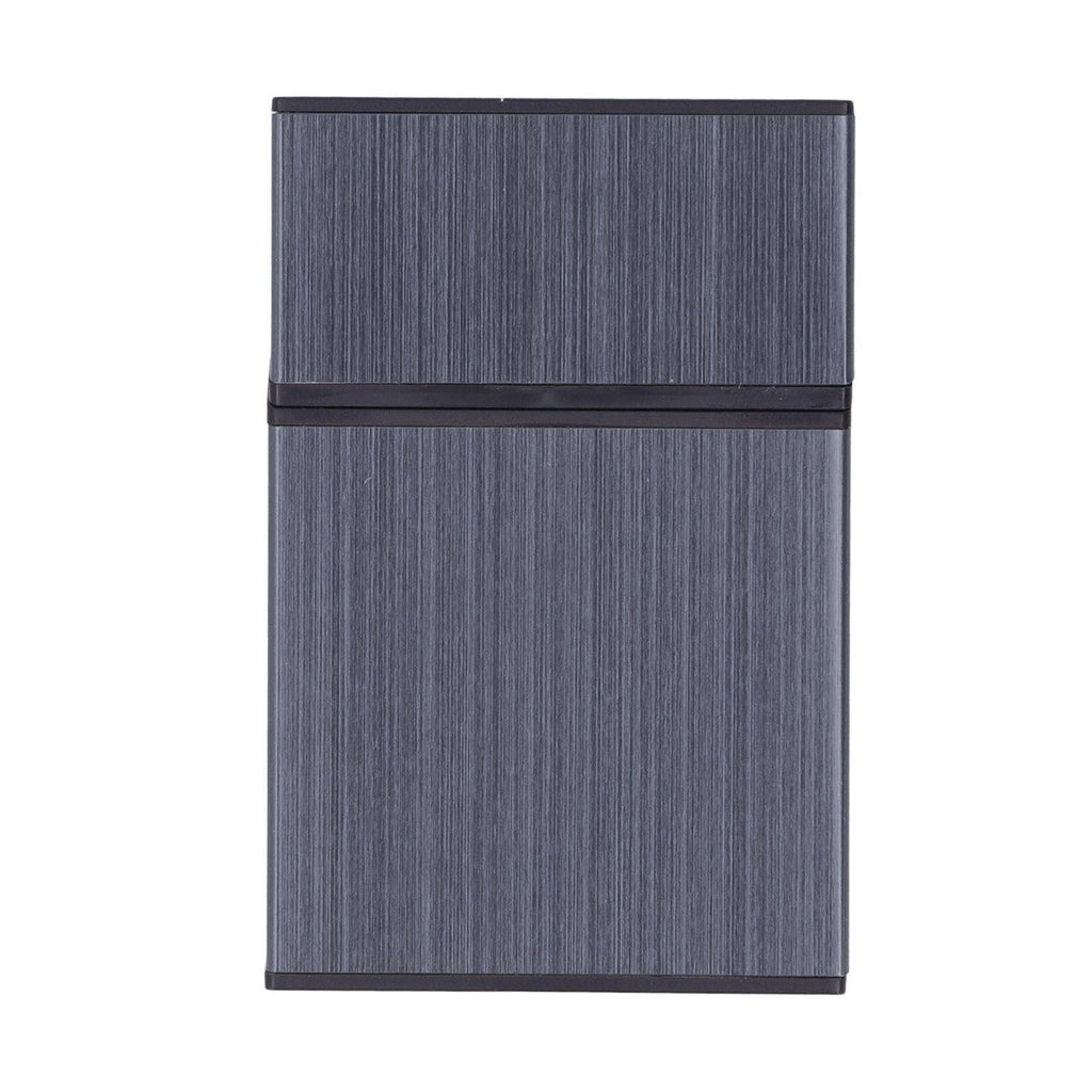 Magnetic Cigarette Case 20 Capacity Universal Flip Cover Aluminum Alloy Cigarette Box for Women Men Grey