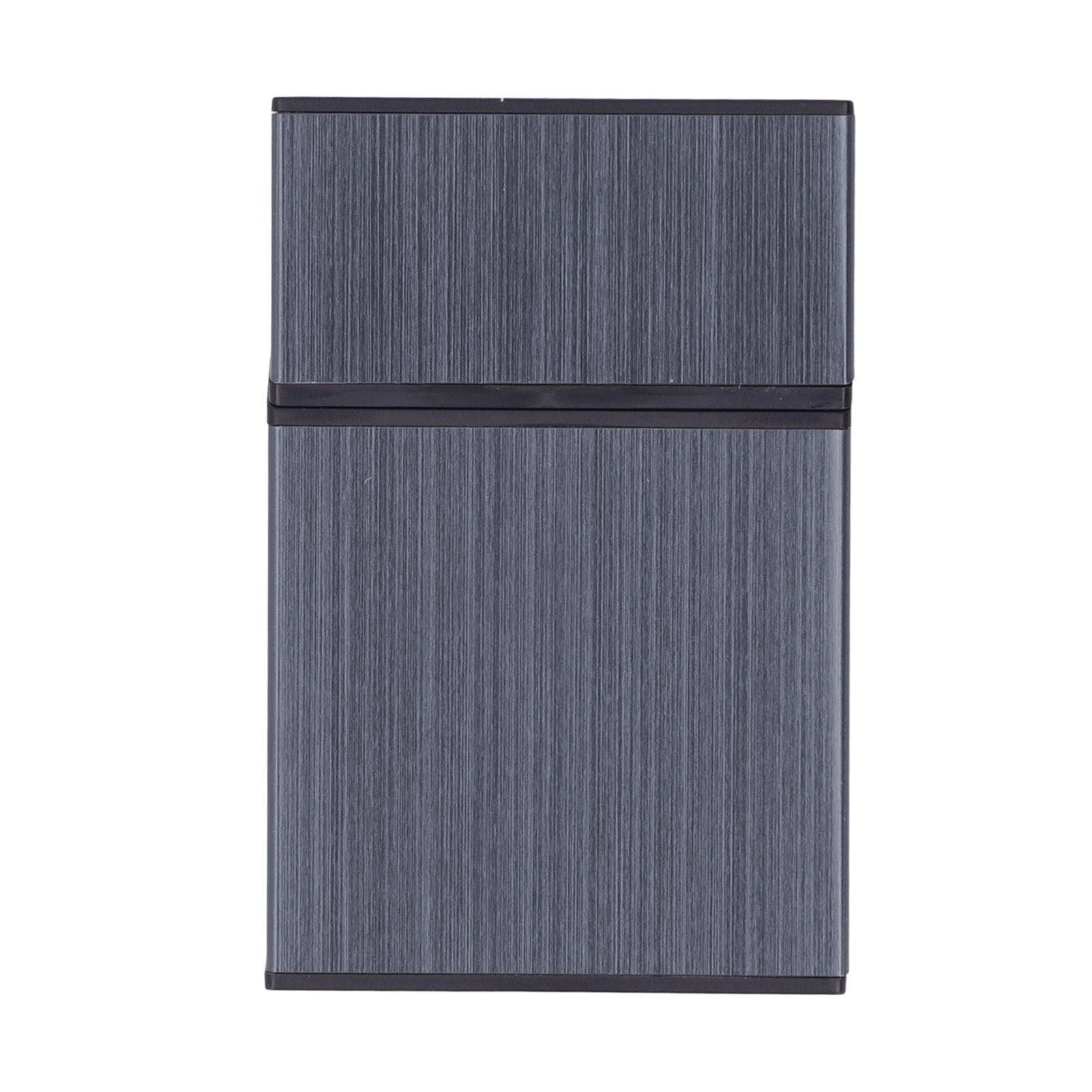 Magnetic Cigarette Case 20 Capacity Universal Flip Cover Aluminum Alloy Cigarette Box for Women Men Grey