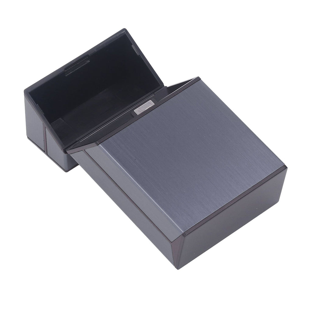 Magnetic Cigarette Case 20 Capacity Universal Flip Cover Aluminum Alloy Cigarette Box for Women Men Grey