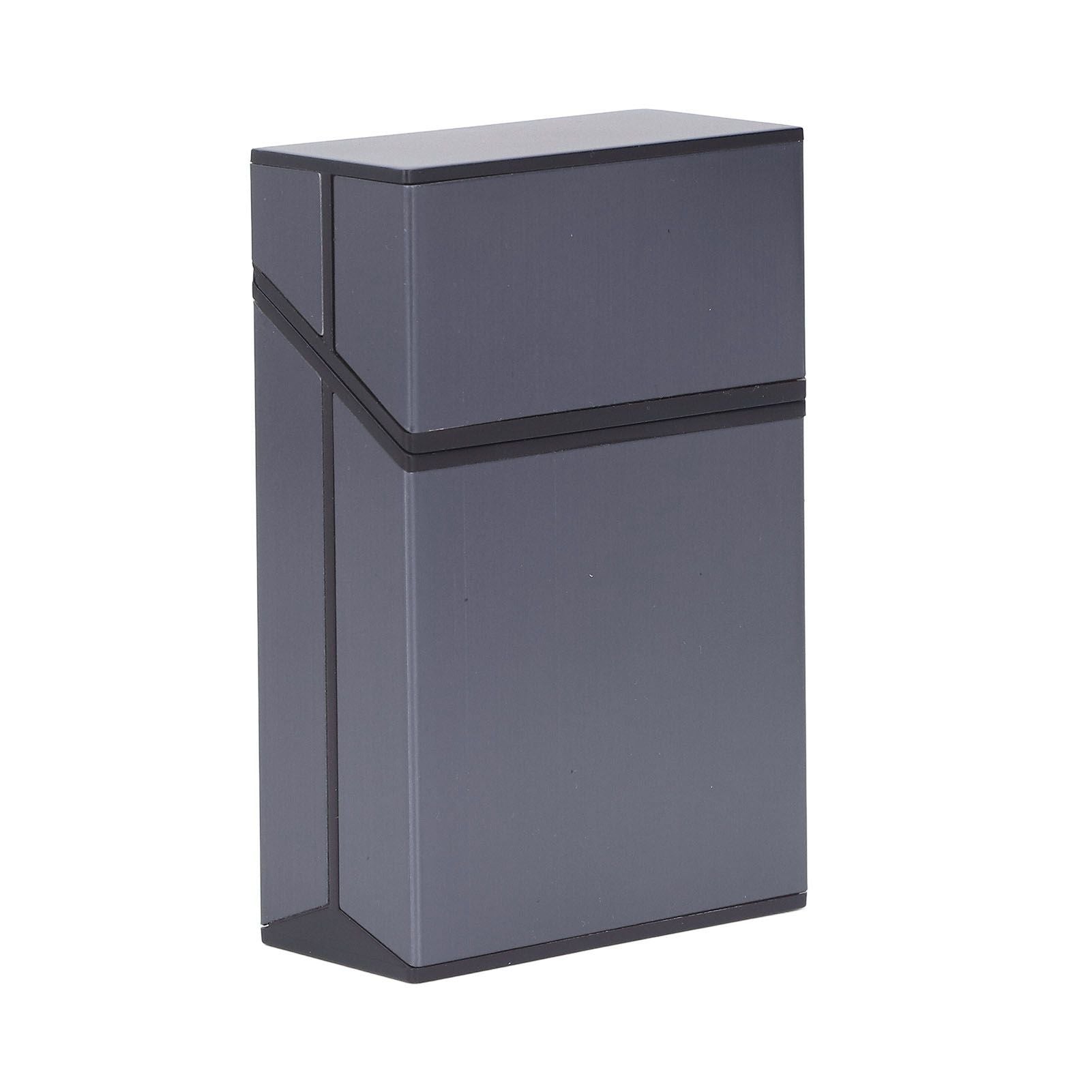 Magnetic Cigarette Case 20 Capacity Universal Flip Cover Aluminum Alloy Cigarette Box for Women Men Grey