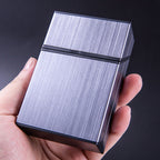 Magnetic Cigarette Case 20 Capacity Universal Flip Cover Aluminum Alloy Cigarette Box for Women Men Grey