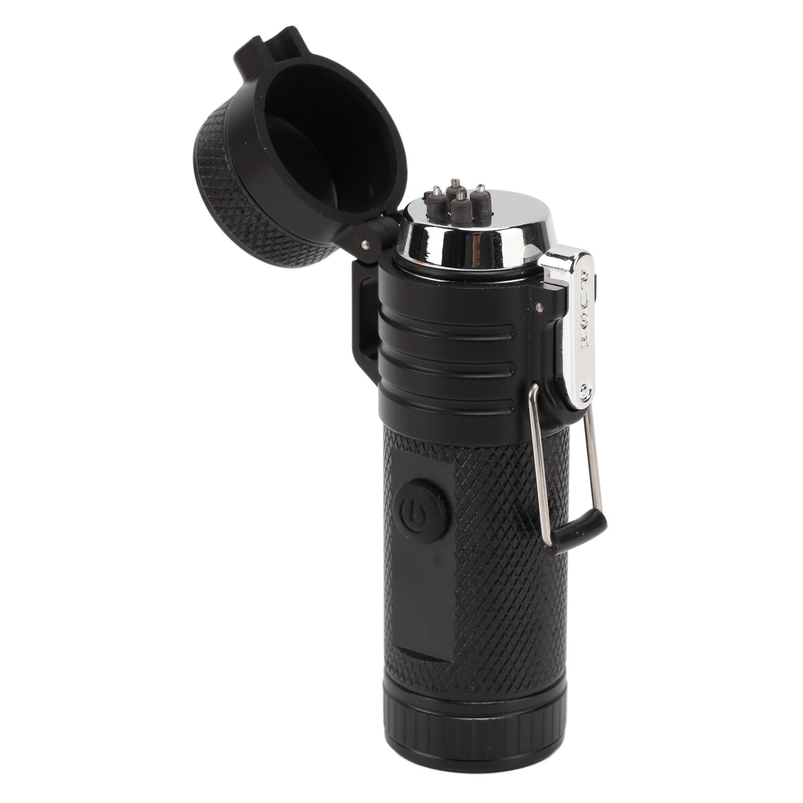 Electric Lighter Waterproof Double Arc Windproof Rechargeable 220mAh Cigarette Lighter for Camping Black