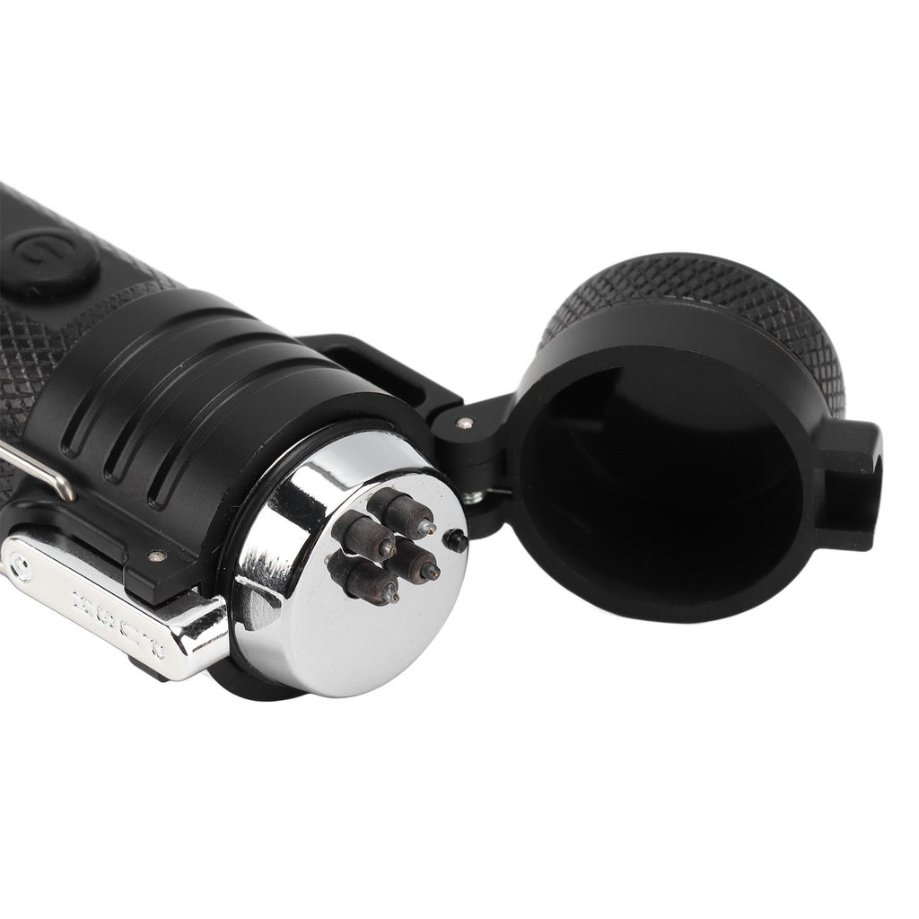 Electric Lighter Waterproof Double Arc Windproof Rechargeable 220mAh Cigarette Lighter for Camping Black