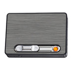 Cigarette Case 3 in 1 Multi Function Rechargeable Cigarette Holder with Windproof Lighter LED Light for 10pcs Cigarettes