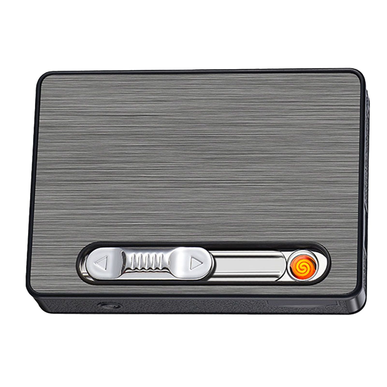 Cigarette Case 3 in 1 Multi Function Rechargeable Cigarette Holder with Windproof Lighter LED Light for 10pcs Cigarettes
