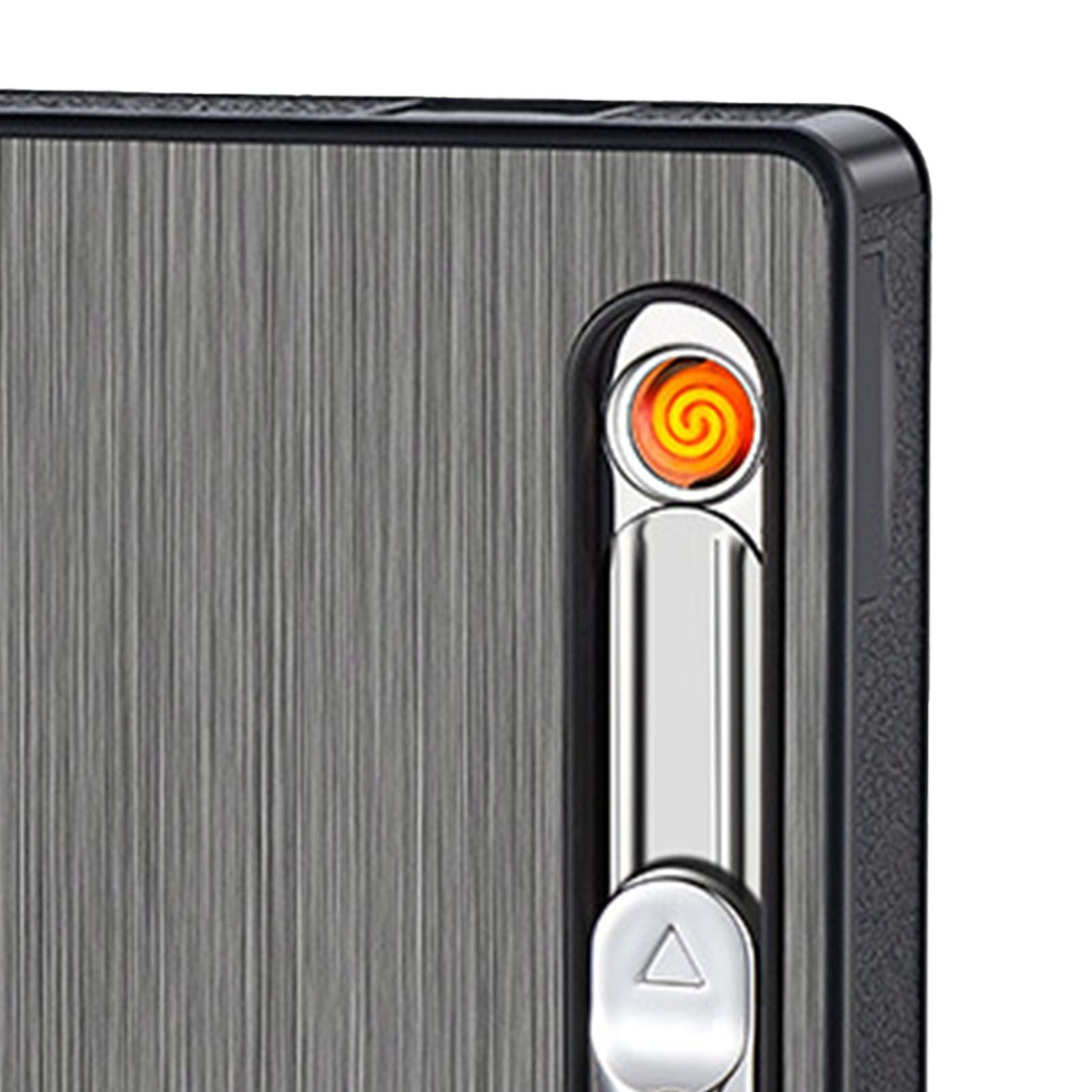 Cigarette Case 3 in 1 Multi Function Rechargeable Cigarette Holder with Windproof Lighter LED Light for 10pcs Cigarettes
