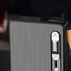 Cigarette Case 3 in 1 Multi Function Rechargeable Cigarette Holder with Windproof Lighter LED Light for 10pcs Cigarettes