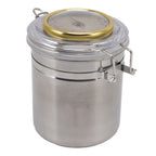 Cigar Jar Stainless Steel Silicone Ring with Hygrometer Waterproof Sealed Storage Jar for Home 96mmx129mm/3.8x5.1in