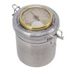 Cigar Jar Stainless Steel Silicone Ring with Hygrometer Waterproof Sealed Storage Jar for Home 96mmx129mm/3.8x5.1in