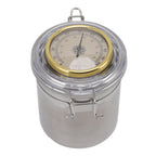Cigar Jar Stainless Steel Silicone Ring with Hygrometer Waterproof Sealed Storage Jar for Home 96mmx129mm/3.8x5.1in