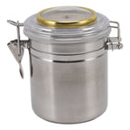 Cigar Jar Stainless Steel Silicone Ring with Hygrometer Waterproof Sealed Storage Jar for Home 96mmx129mm/3.8x5.1in