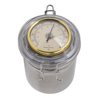 Cigar Jar Stainless Steel Silicone Ring with Hygrometer Waterproof Sealed Storage Jar for Home 96mmx129mm/3.8x5.1in