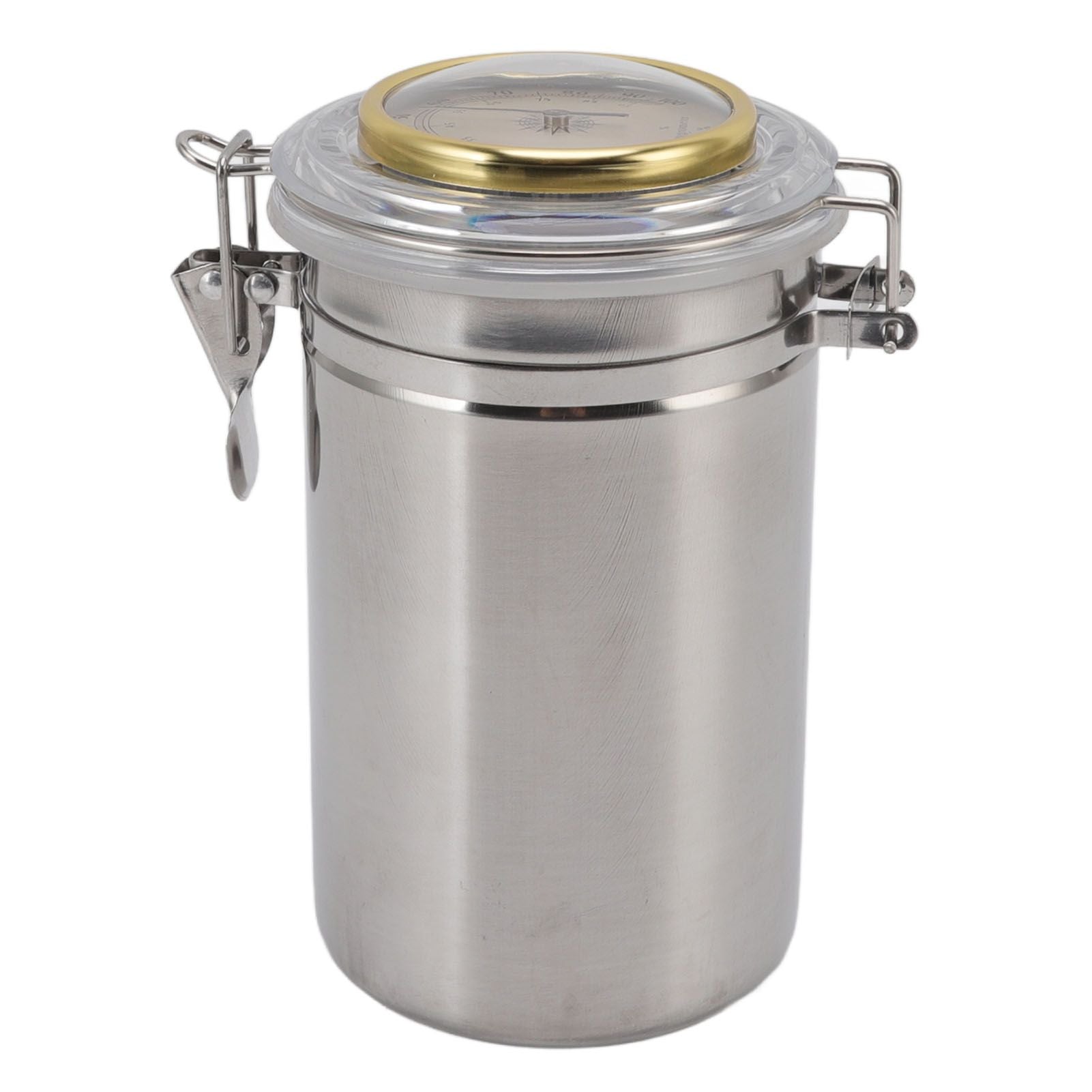 Cigar Jar Stainless Steel Silicone Ring with Hygrometer Waterproof Sealed Storage Jar for Home 96mmx173mm/3.8x6.8in