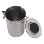 Cigar Jar Stainless Steel Silicone Ring with Hygrometer Waterproof Sealed Storage Jar for Home 96mmx173mm/3.8x6.8in
