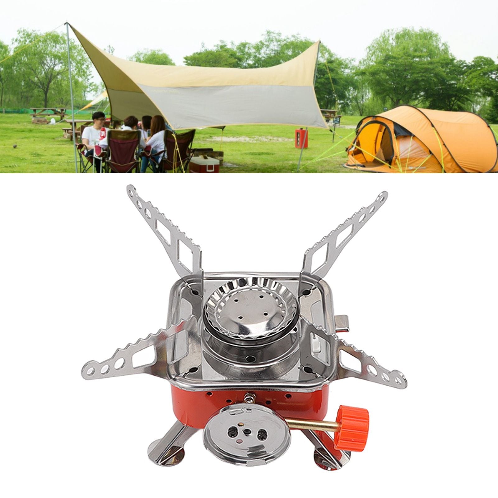 Outdoor Gas Stove Folding Mini Quadrate Stove Cooker Camping Picnic Portable Gas Stove