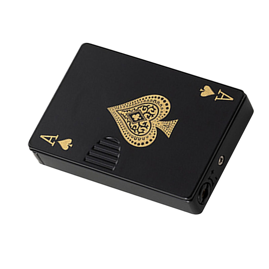 Poker Lighter Spade A Zinc Alloy Windproof UV Money Check Refillable Green Flame Lighter for Travel Camping Outdoor