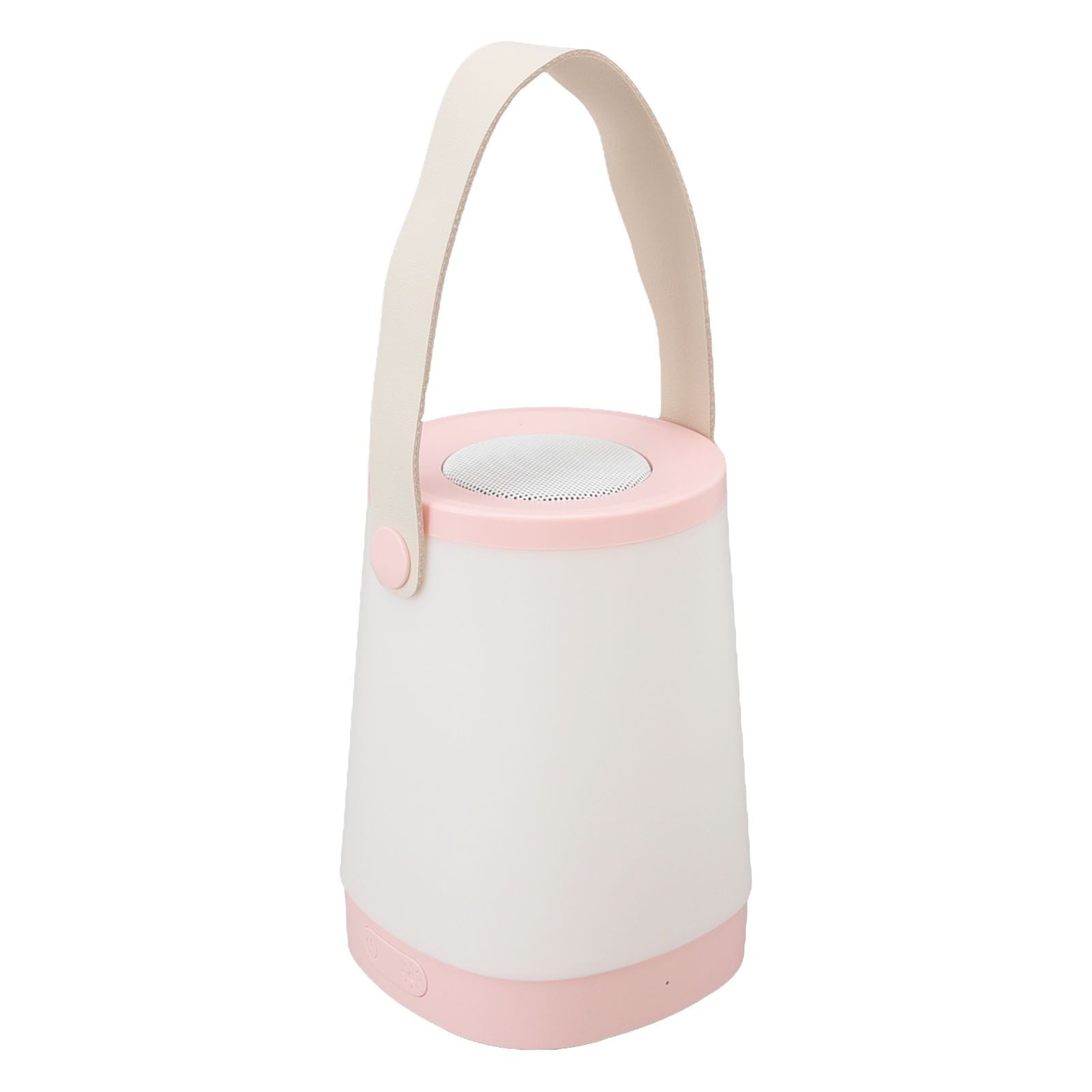 Lantern Bluetooth Speaker HiFi Rechargeable Radio Function Outdoor Wireless Speaker with LED Ambient Light Handle Pink