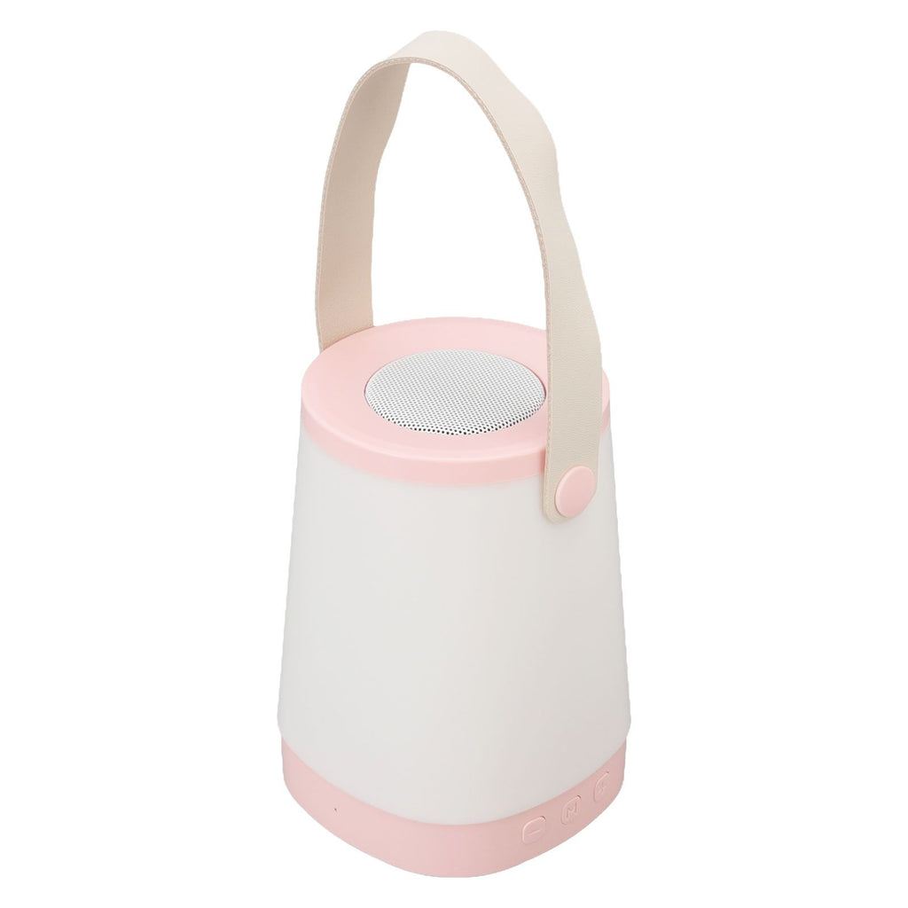 Lantern Bluetooth Speaker HiFi Rechargeable Radio Function Outdoor Wireless Speaker with LED Ambient Light Handle Pink