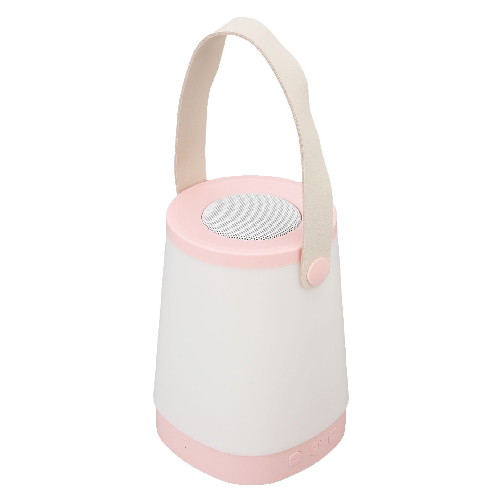 Lantern Bluetooth Speaker HiFi Rechargeable Radio Function Outdoor Wireless Speaker with LED Ambient Light Handle Pink