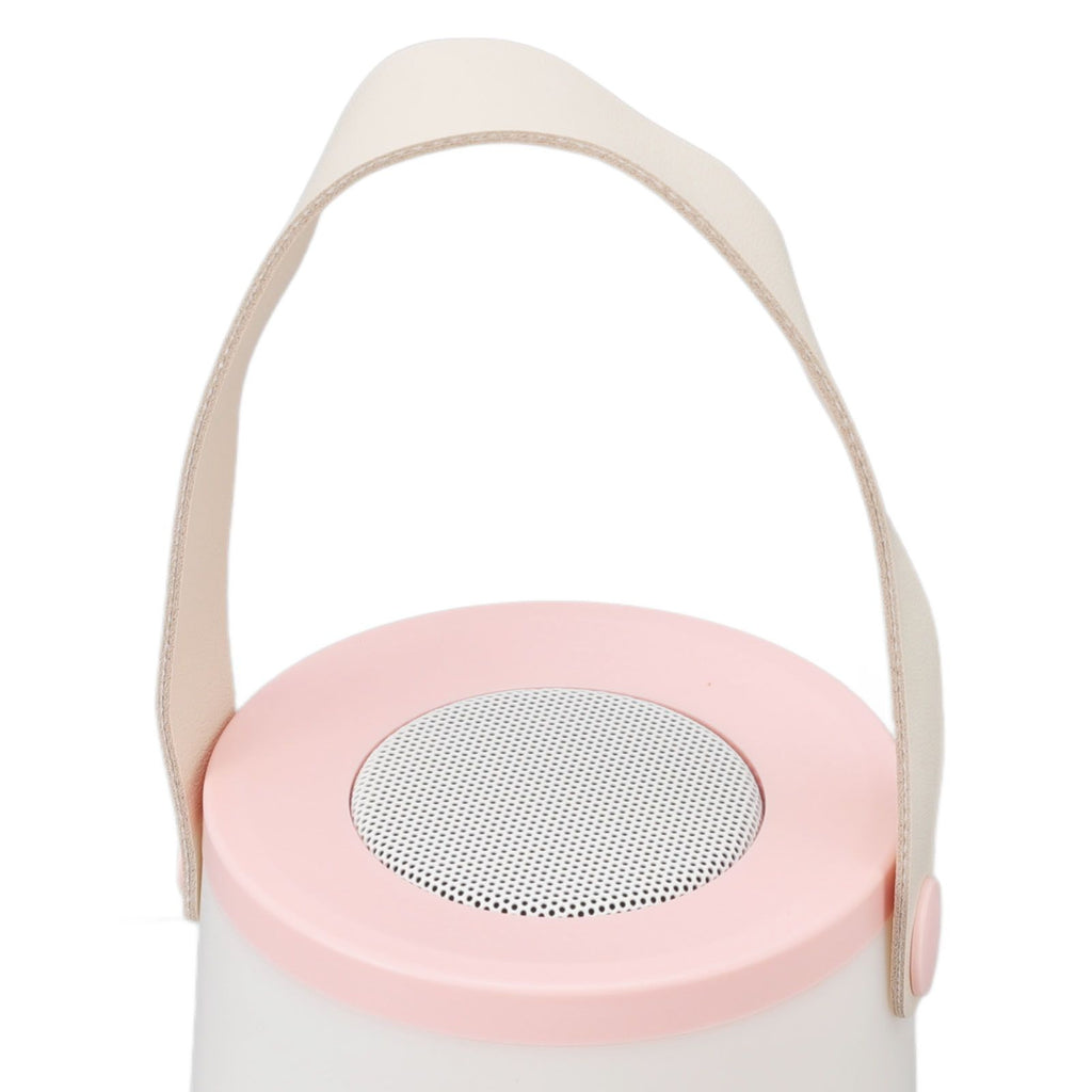 Lantern Bluetooth Speaker HiFi Rechargeable Radio Function Outdoor Wireless Speaker with LED Ambient Light Handle Pink