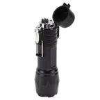 Electric Lighter Waterproof Windproof Aluminum Alloy Portable Lighter with Flashlight 3.7v Black