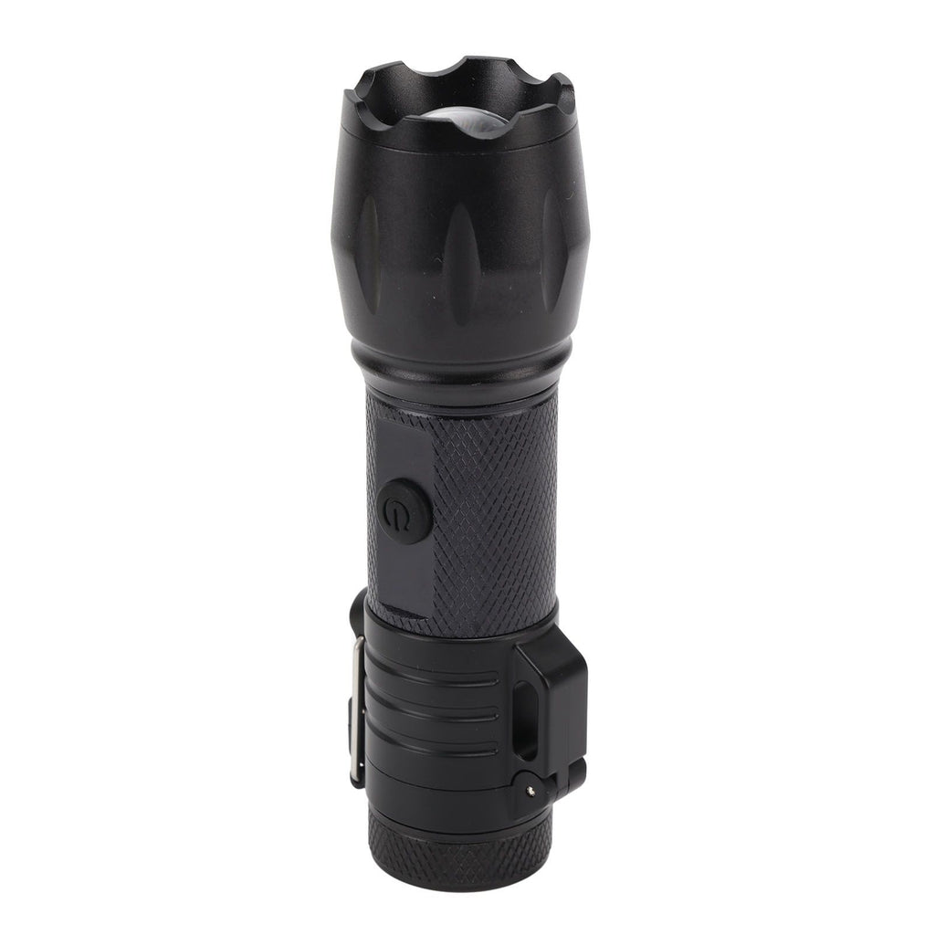Electric Lighter Waterproof Windproof Aluminum Alloy Portable Lighter with Flashlight 3.7v Black