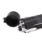 Electric Lighter Waterproof Windproof Aluminum Alloy Portable Lighter with Flashlight 3.7v Black