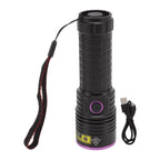 Y48 365nm Ultraviolet Flashlight Rechargeable Black Light Flashlight for Resin Curing Currency Verification Scorpion Pet Urine Search