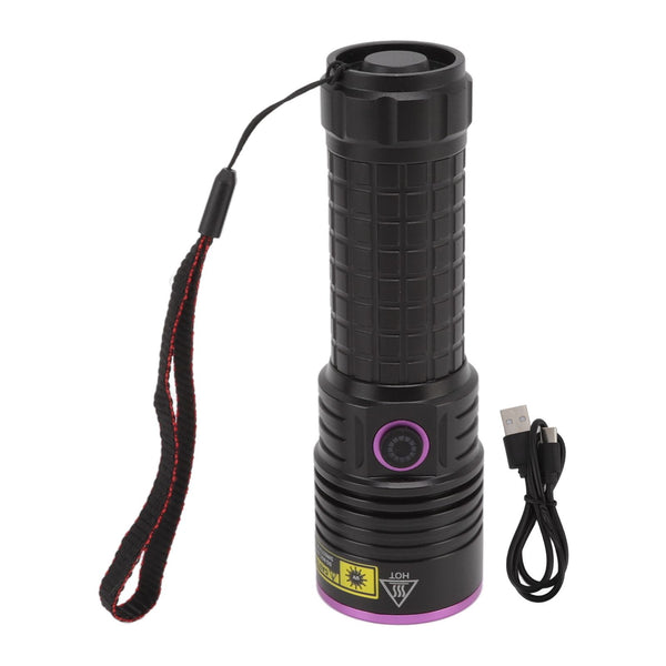 Y48 365nm Ultraviolet Flashlight Rechargeable Black Light Flashlight for Resin Curing Currency Verification Scorpion Pet Urine Search