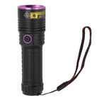 Y48 365nm Ultraviolet Flashlight Rechargeable Black Light Flashlight for Resin Curing Currency Verification Scorpion Pet Urine Search