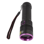 Y48 365nm Ultraviolet Flashlight Rechargeable Black Light Flashlight for Resin Curing Currency Verification Scorpion Pet Urine Search