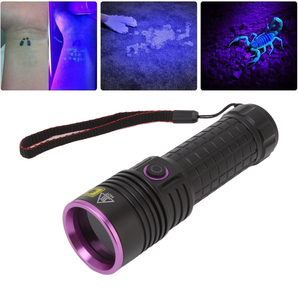 Y48 365nm Ultraviolet Flashlight Rechargeable Black Light Flashlight for Resin Curing Currency Verification Scorpion Pet Urine Search