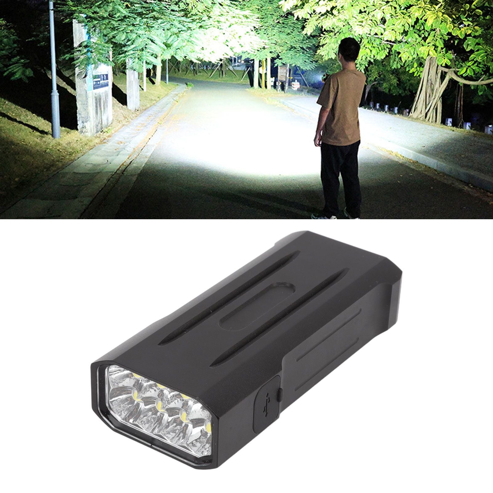 13000LM Super Bright LED Flashlight USB Rechargeable IPX5 Waterproof Powerful Searchlight Torch for Emergency Hiking