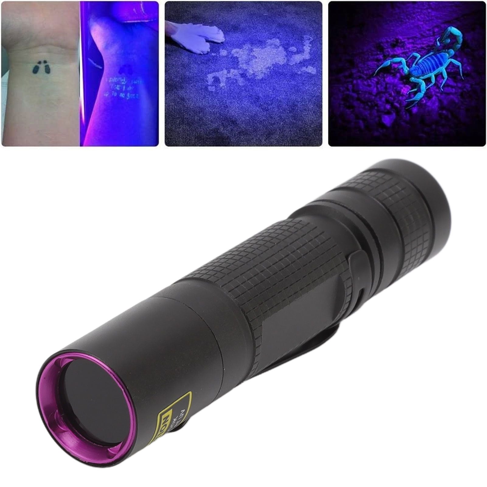 UV Black Light Flashlight Portable Mini Blacklight Ultraviolet Pen Lights for Pet Urine Money Fluorescent Agent 365nm