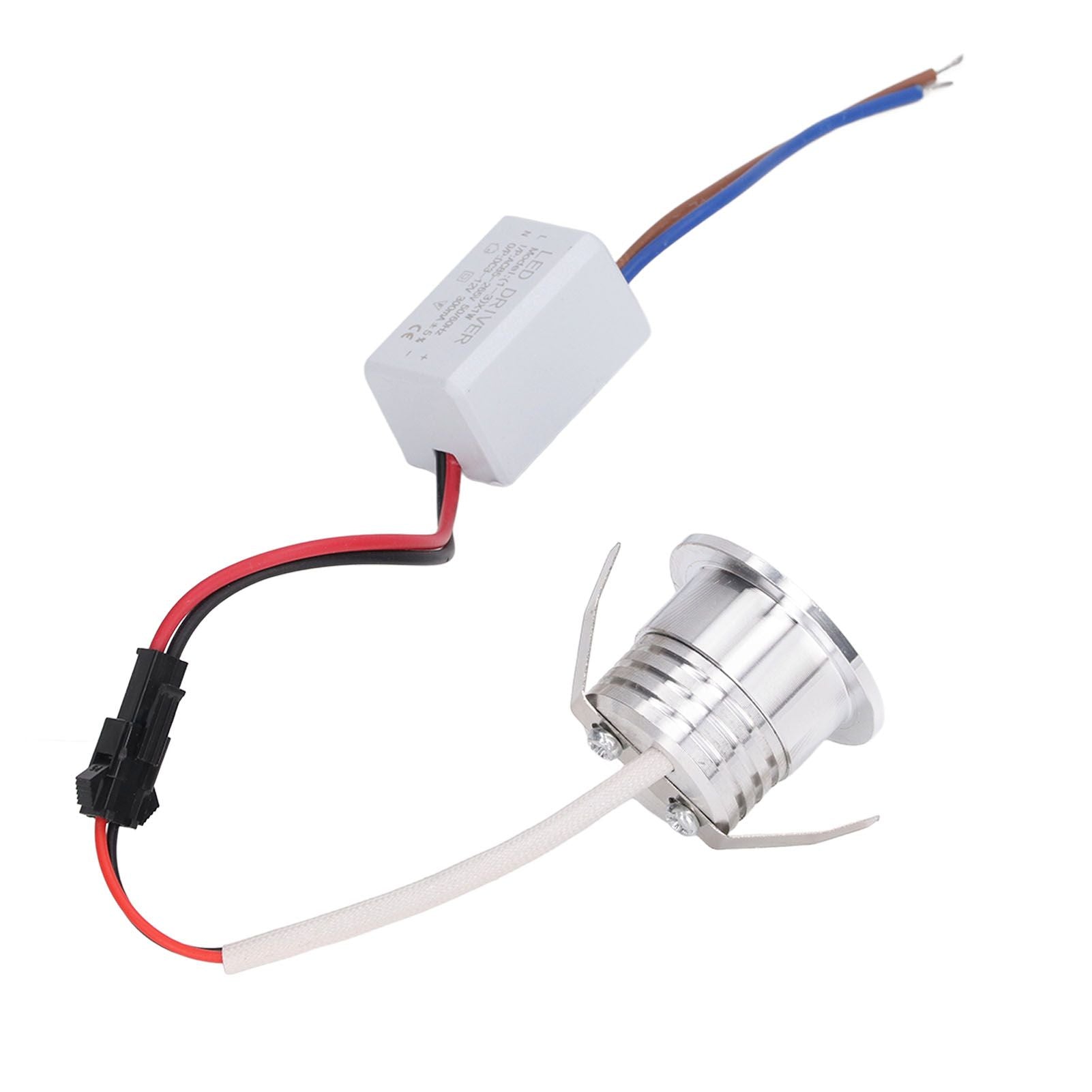 Mini Recessed COB Spotlight Stable Heat Dissipation LED Recessed Ceiling Spotlight 3W Silver Lamp Body AC85‑265V Warm White Light 3000K