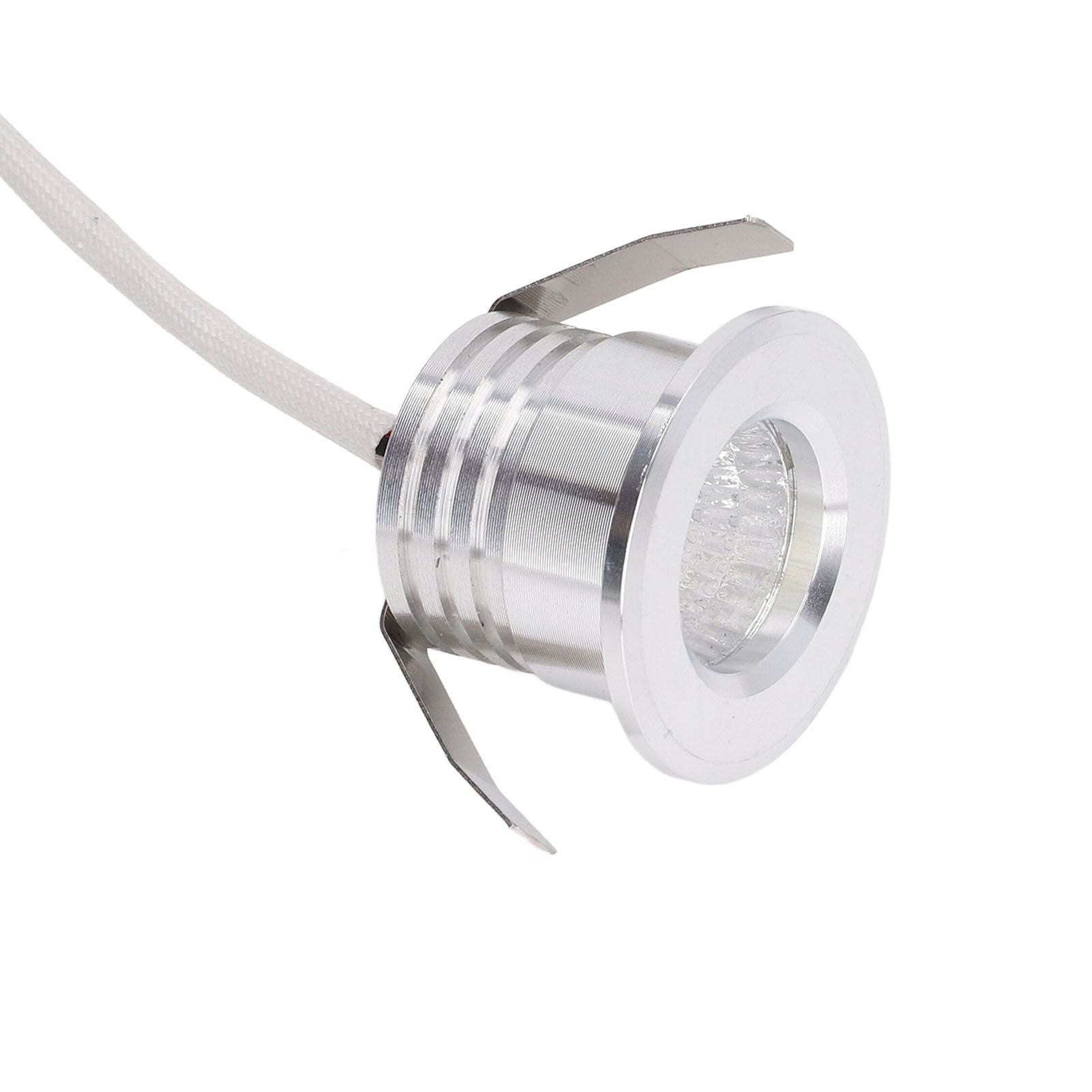 Mini Recessed COB Spotlight Stable Heat Dissipation LED Recessed Ceiling Spotlight 3W Silver Lamp Body AC85‑265V Warm White Light 3000K