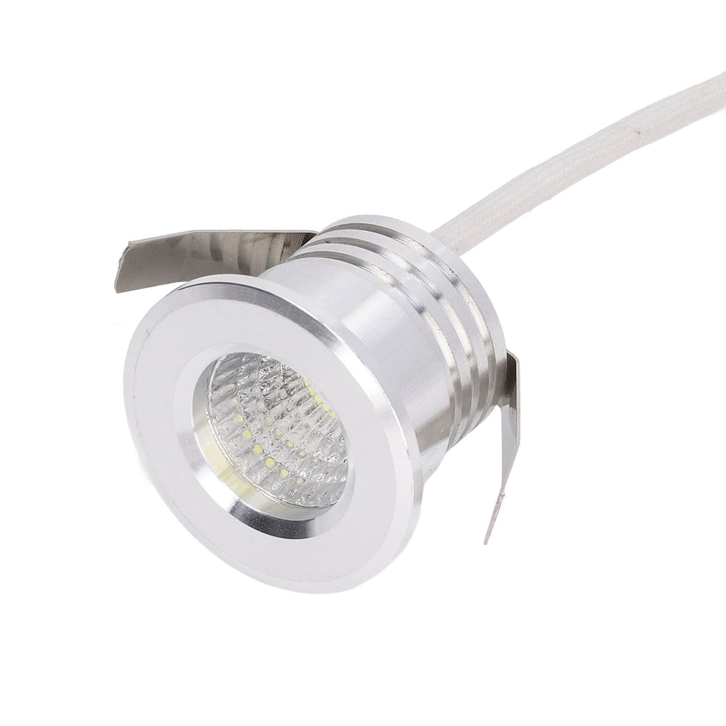 Mini Recessed COB Spotlight Stable Heat Dissipation LED Recessed Ceiling Spotlight 3W Silver Lamp Body AC85‑265V Warm White Light 3000K