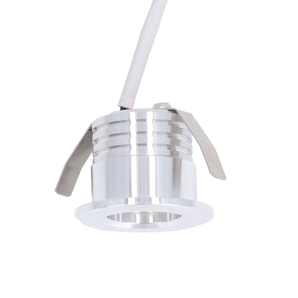 Mini Recessed COB Spotlight Stable Heat Dissipation LED Recessed Ceiling Spotlight 3W Silver Lamp Body AC85‑265V Warm White Light 3000K