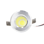 Mini Recessed COB Spotlight Stable Heat Dissipation LED Recessed Ceiling Spotlight 3W Silver Lamp Body AC85‑265V Warm White Light 3000K