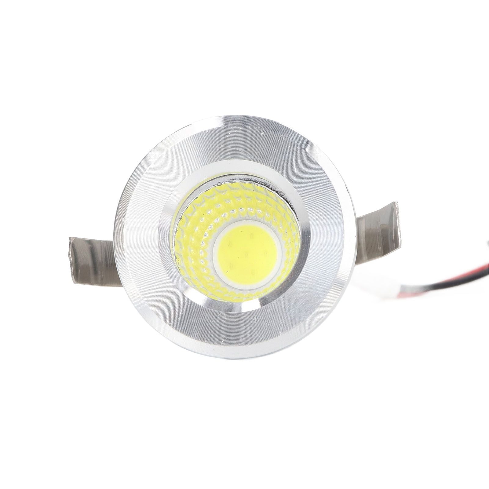 Mini Recessed COB Spotlight Stable Heat Dissipation LED Recessed Ceiling Spotlight 3W Silver Lamp Body AC85‑265V Warm White Light 3000K