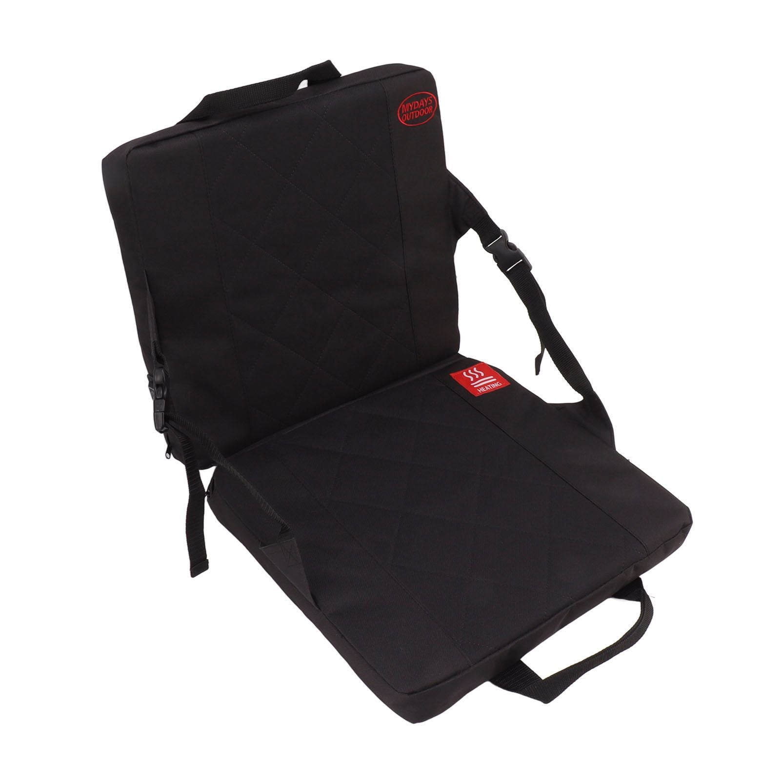 Portable Heating Pad Heated Stadium Cushion for Office Outdoor Camping Black