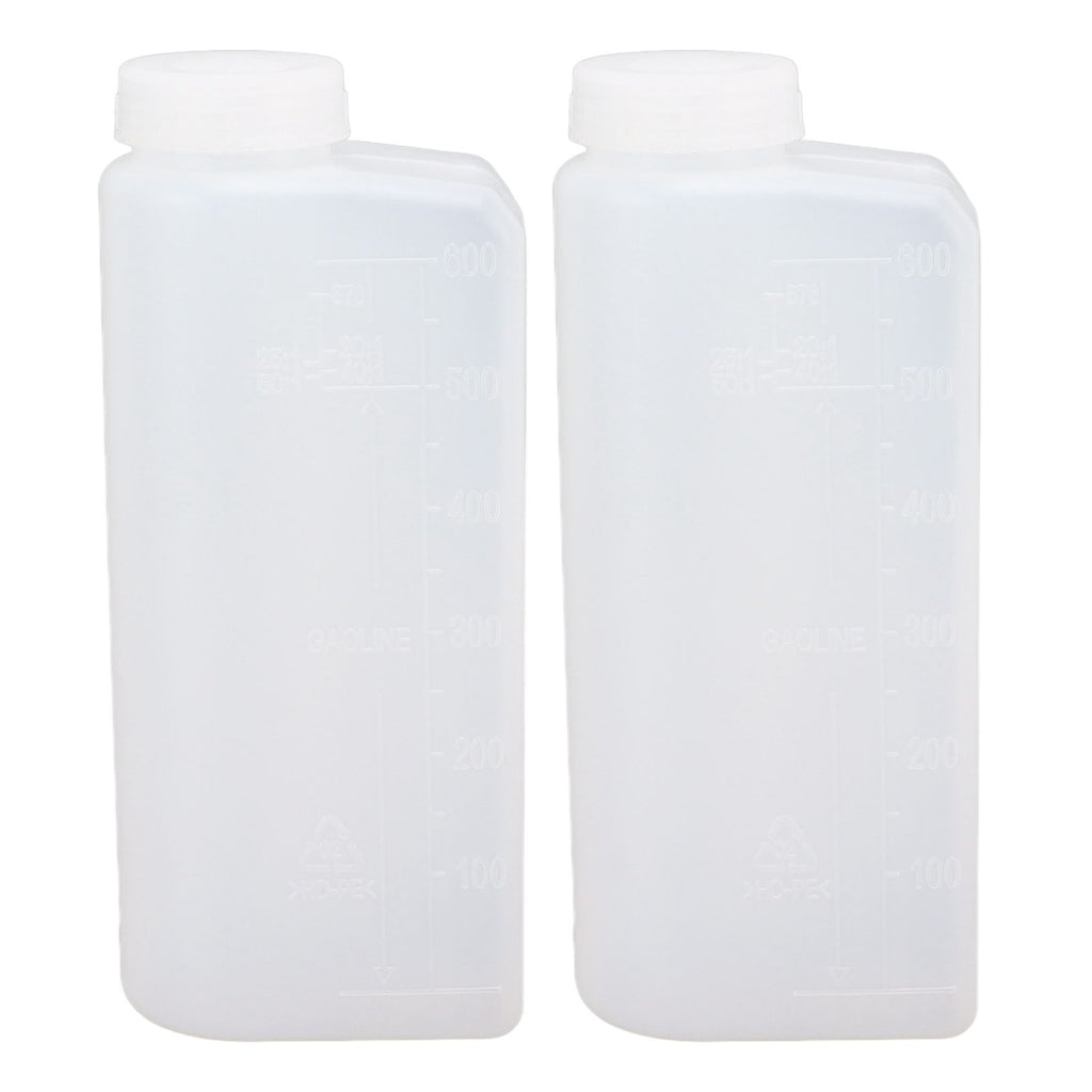 2PCS 600ML 2 Stroke Oil Petrol Fuel Mix Bottle Professional Oil Mixing Bottle Container for Chainsaw Ironing Machine