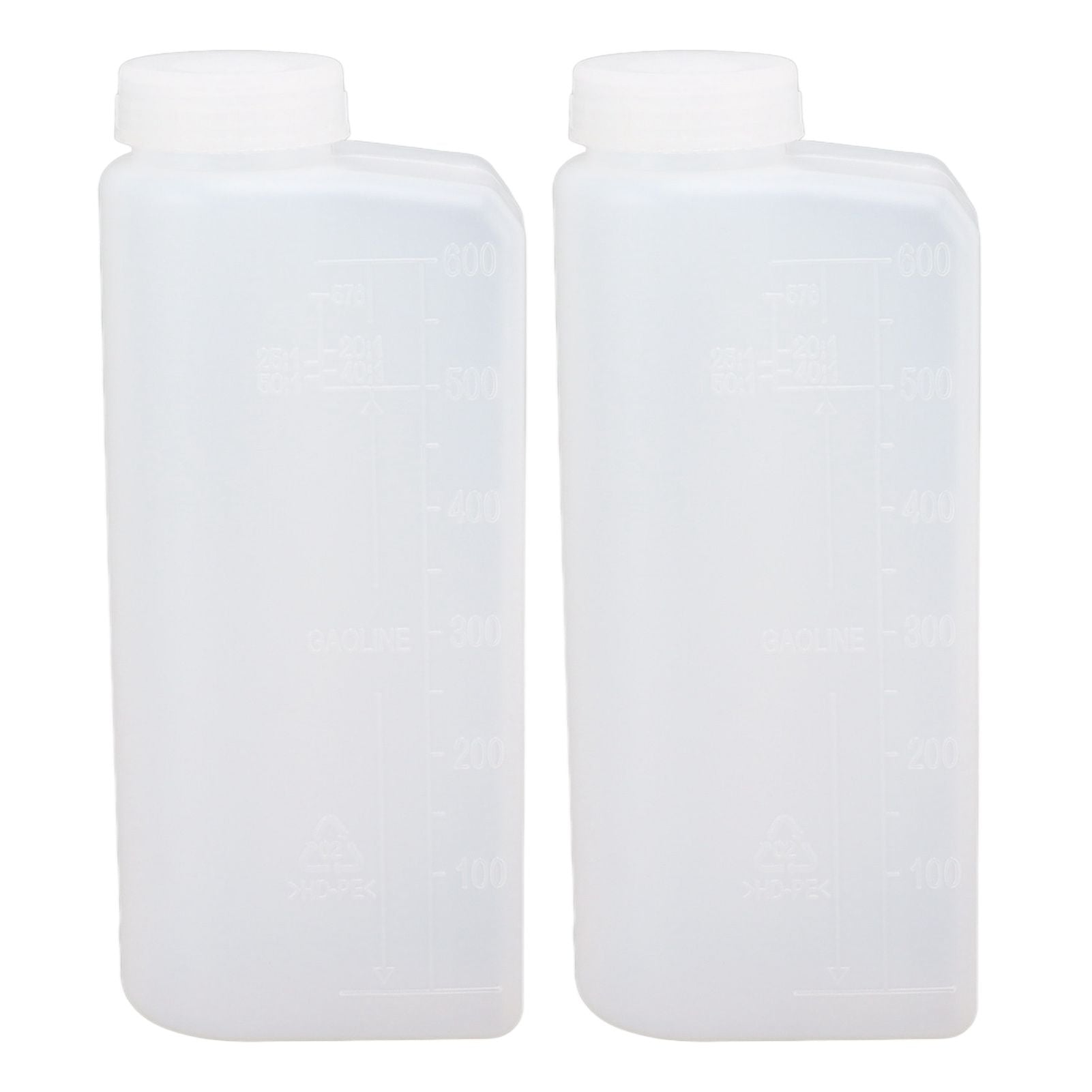 2PCS 600ML 2 Stroke Oil Petrol Fuel Mix Bottle Professional Oil Mixing Bottle Container for Chainsaw Ironing Machine