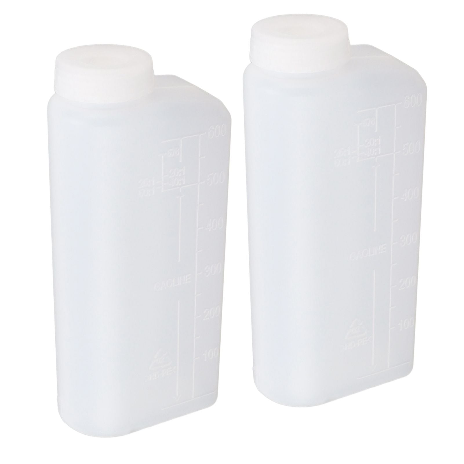 2PCS 600ML 2 Stroke Oil Petrol Fuel Mix Bottle Professional Oil Mixing Bottle Container for Chainsaw Ironing Machine